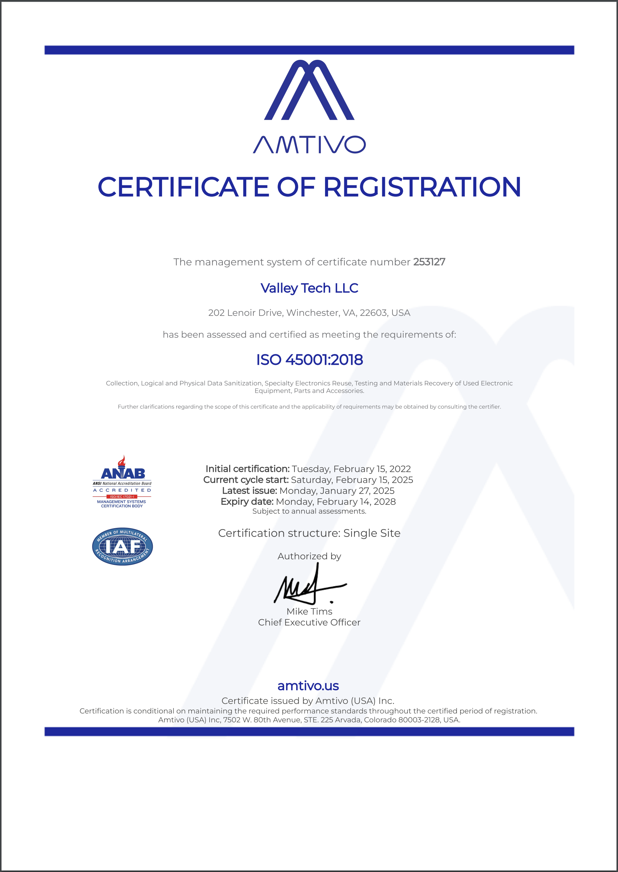 ISO 45001 Certification